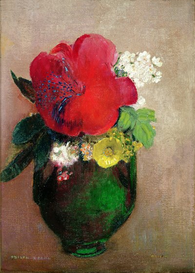 A papoila vermelha de Odilon Redon